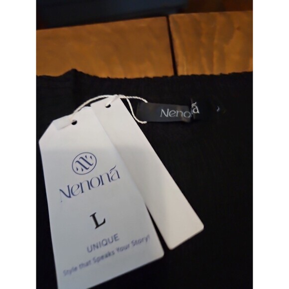 NENONA Women's L Black Two Piece Outfit Long Sleeve Tunic Sweater & Shorts - Picture 7 of 8